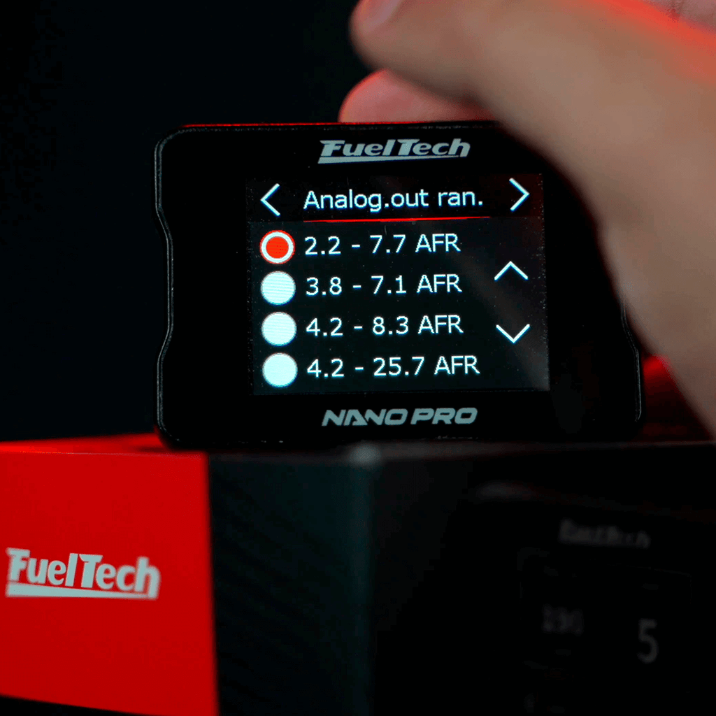 FuelTech NanoPro Wideband Air/Fuel Ratio Gauge with 15-ft Bosch Harness and 4.9 O2 Sensor